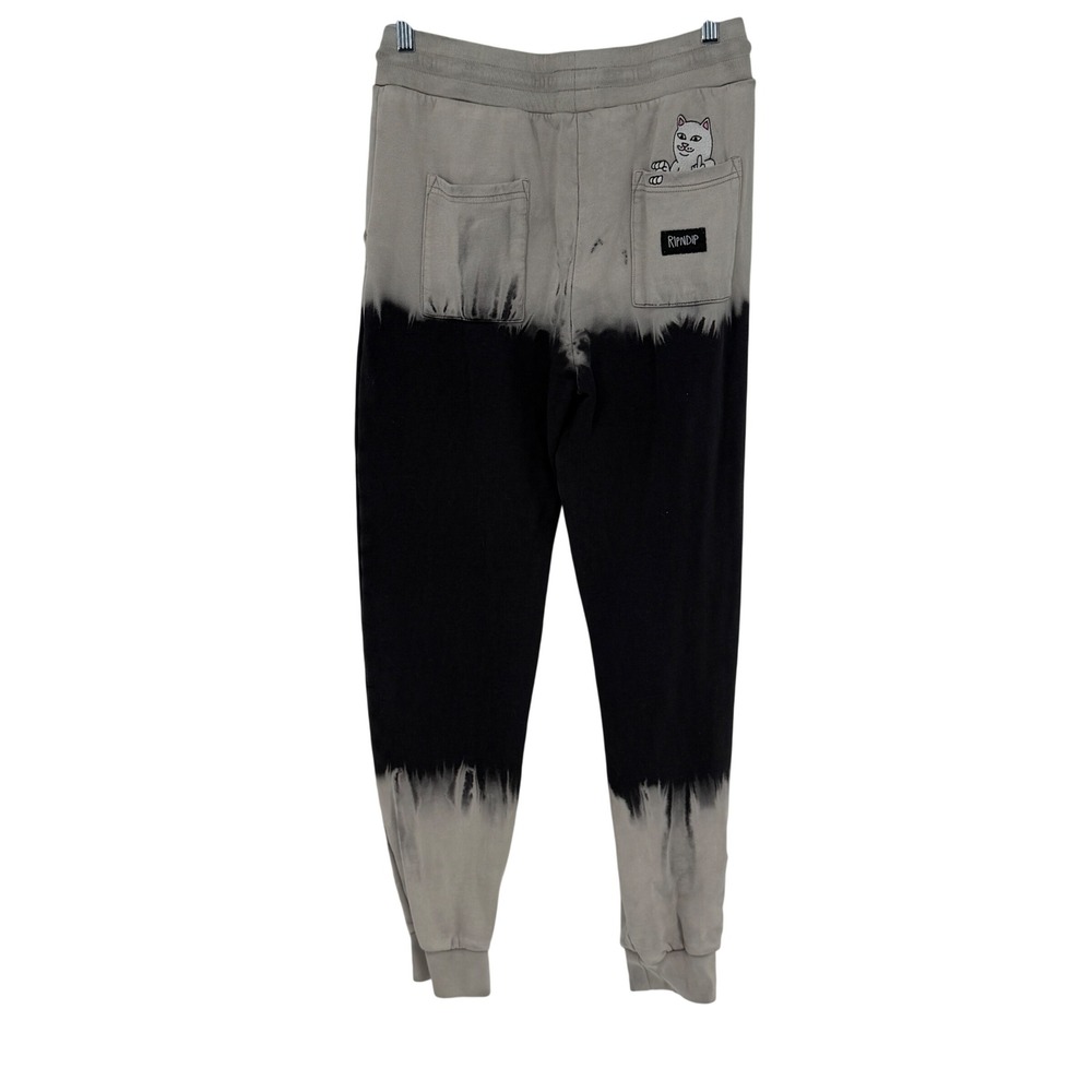 RIPNDIP Lord Nermal Dip Dye‎ Sweatpants Gray Black Mens Size S Graphic Joggers